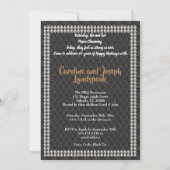 Invitation Black Woven & Pearls Gold 45e anniversaire Mariage (Dos)