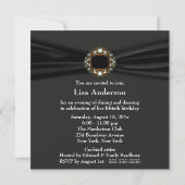 Invitation Black Zebra Jewel Womans 50e fête d'anniversaire (Dos)