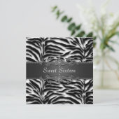 Invitation Black Zebra Sweet 16 Party (Debout devant)