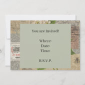 Invitation Blackberries Floral Garden Flower Papillon Art (Dos)