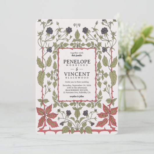 Invitation Blackberry d'automne vintage (Debout devant)