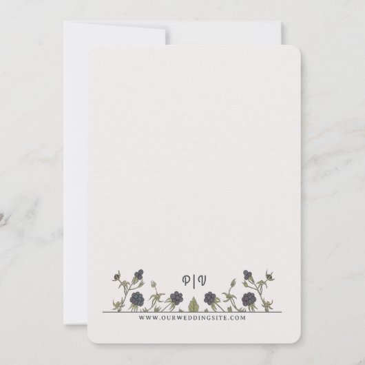 Invitation Blackberry d'automne vintage (Dos)