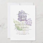 Invitation Blackberry Duo | Baby shower d'aquarelle de fruits (Devant)
