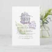 Invitation Blackberry Duo | Baby shower d'aquarelle de fruits (Debout devant)