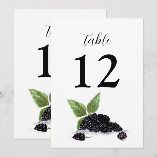 Invitation Blackberry Fruits été Russe Mariage (Devant / Derrière)