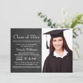 Invitation Blackboard Photo Graduation (Debout devant)