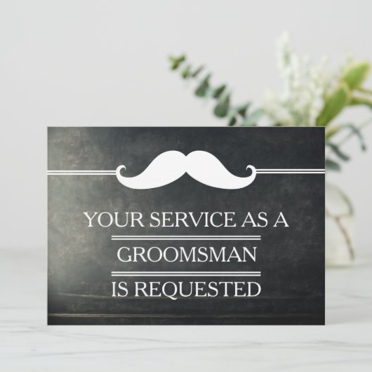 Invitation Blackboard Your Service as a Groomsman Request (Debout devant)