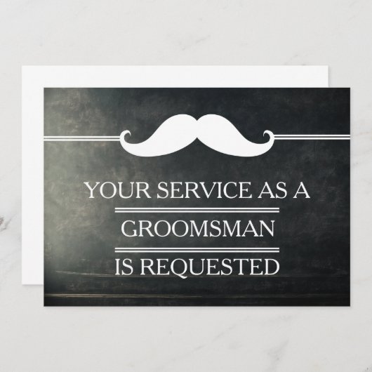 Invitation Blackboard Your Service as a Groomsman Request (Devant / Derrière)