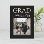 Invitation BlackIvoryVeterinary Medicine Graduation Party (Debout devant)