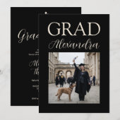 Invitation BlackIvoryVeterinary Medicine Graduation Party (Devant / Derrière)