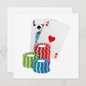 Invitation Blackjack avec jetons de poker (Devant / Derrière)