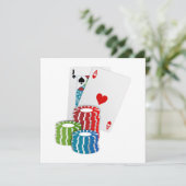 Invitation Blackjack avec jetons de poker (Debout devant)