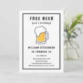 Invitation Blague de bière gratuite drôle pour 70 ans (Debout devant)