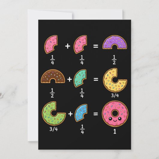Invitation Blagues de maths sur les fractions de beignets (Devant)