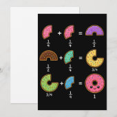 Invitation Blagues de maths sur les fractions de beignets (Devant / Derrière)