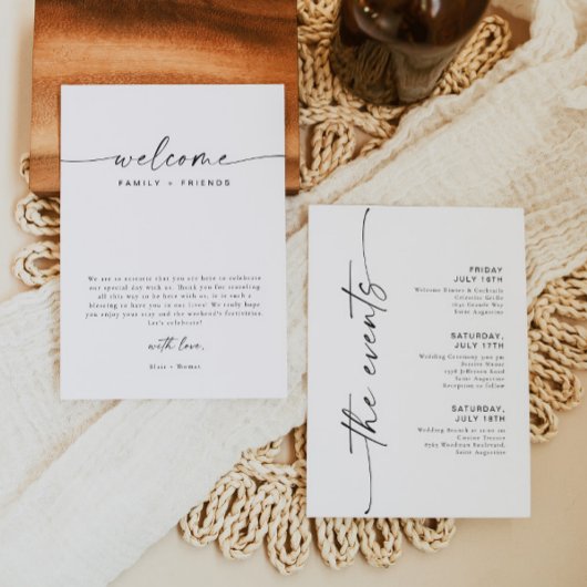 Invitation BLAIR Modern Boho Mariage Week-end Calendrier de b