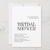 Invitation Blaire Black White Fête des mariées moderne (Devant)