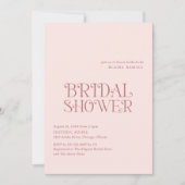 Invitation Blaire Blush Pink Fête des mariées moderne (Devant)