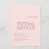 Invitation Blaire Blush Pink Fête des mariées moderne (Devant / Derrière)