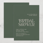 Invitation Blaire Moss Green Fête des mariées moderne (Devant / Derrière)