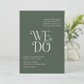 Invitation Blaire Moss Green Mariage moderne (Debout devant)