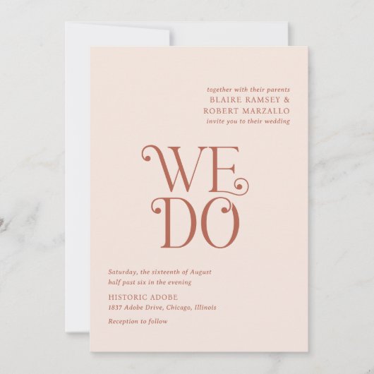 Invitation Blaire Neutral Mariage moderne (Devant)