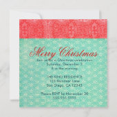 Invitation Blak et rouge blanc de turquoise de renne (Dos)