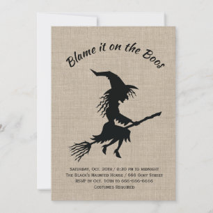 Invitation Blâmez-le sur le Boos Burlap Halloween Party