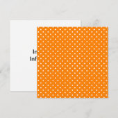 Invitation Blanc à pois orange et blanc (Devant / Derrière)