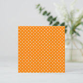 Invitation Blanc à pois orange et blanc (Debout devant)