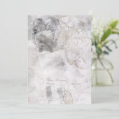 Invitation *~* Blanc AR26 RSVP PHOTO QR Mariage Vintage (Debout devant)