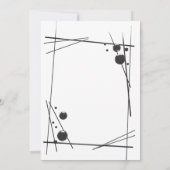 Invitation Blanc avec Mariage d'art Abstrait noir (Dos)