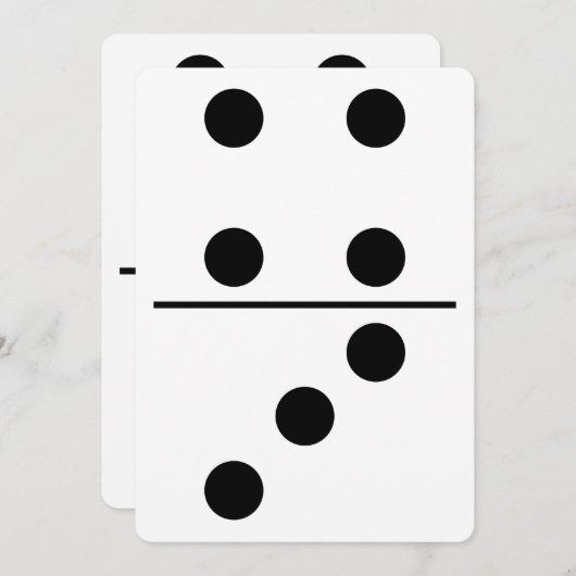 Invitation Blanc avec points noirs Domino Personnalité Party (Devant / Derrière)