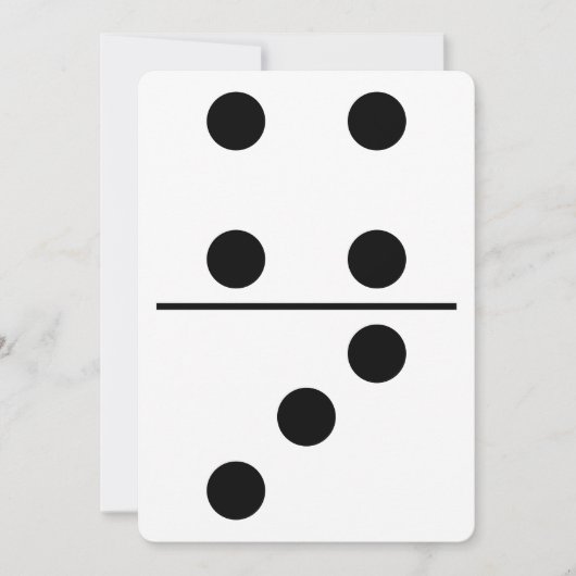 Invitation Blanc avec points noirs Domino Personnalité Party (Devant)