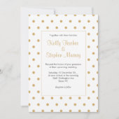 Invitation Blanc avec pois or (Devant)