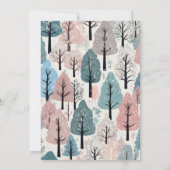 Invitation blanc Baby shower de la forêt d'hiver (Dos)