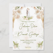 Invitation Blanc Beige esthétique Floral Chic Elégant Mariage (Devant)