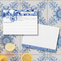 Blanc bleu Chinoiserie Foliage Bird Bridal Recette