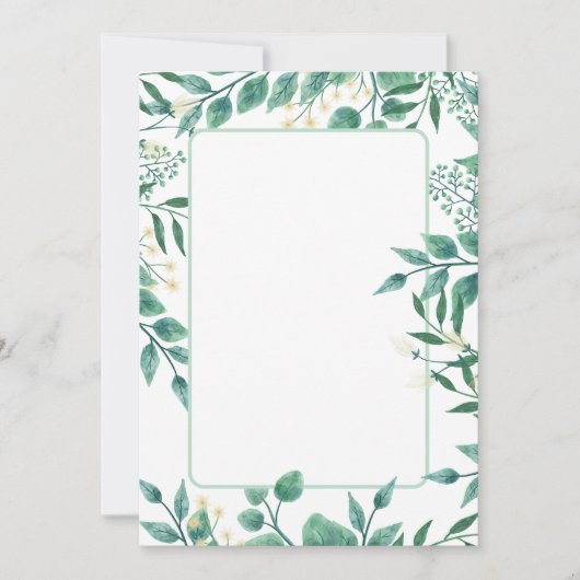 Invitation Blanc bleu et vert foncé (Devant)