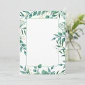 Invitation Blanc bleu et vert foncé (Debout devant)