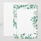 Invitation Blanc bleu et vert foncé (Devant / Derrière)
