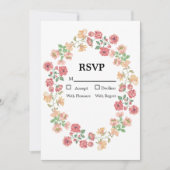 Invitation Blanc Boho Aquarelle Fleurs mariage RSVP (Devant)