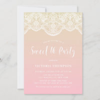 Blanc Brocade dentelle rose Ombre doux 16 Party