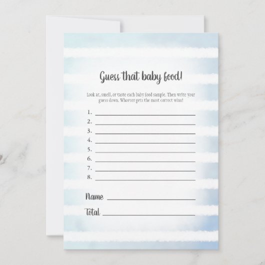 Invitation Blanc Bunny Blue Devine Que Bébé nourriture jeu (Devant)