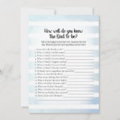 Invitation Blanc Bunny Blue Qui Connaît Papa Meilleur Jeu De  (Devant)