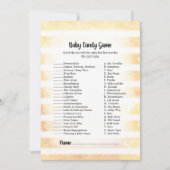 Invitation Blanc Bunny Jaune Bébé Baby shower Bonbons Jeu (Devant)