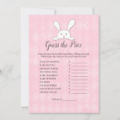 Invitation Blanc Bunny Pink Devinez Le Baby shower De Prix Je (Devant)