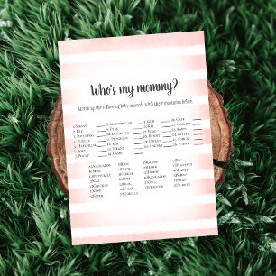 Invitation Blanc Bunny Pink Qui est Mon Baby shower maman Jeu