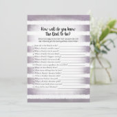 Invitation Blanc Bunny Purple Qui Connaît Papa Meilleur Jeu D (Debout devant)