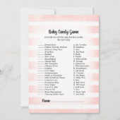 Invitation Blanc Bunny rose bébé Baby shower de bonbons Jeu (Devant)